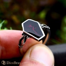 画像2: 棺桶型 薔薇 バラ ステンレス  リング スカル　ハード  シルバー 金属アレルギー対応 光沢 リング アクセサリー メンズ レディース (2)
