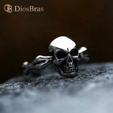 画像5: スカル スカルボーン 骨 ステンレス  リング  ステンレス  リング  シルバー 金属アレルギー対応 光沢 リング アクセサリー メンズ レディース (5)
