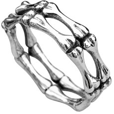 画像6: スカル スカルボーン 骨 ステンレス  リング  ステンレス  リング  シルバー 金属アレルギー対応 光沢 リング アクセサリー メンズ レディース (6)