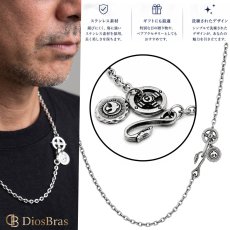 画像1: ステンレス製 イーグル メディスン ホイール イーグルヘッドフック 小豆チェーン　アズキチェーン  セット フェザーネックレス チェーン 留め具 カスタムパーツ　丸カン メディスンホイール (1)