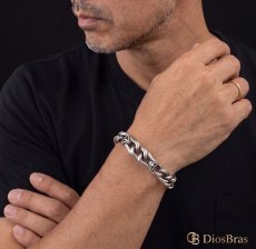 画像4: ステンレス チェーン 喜平 ブレスレット アラベスク ブレス アンカー チェーン ブレスレット シンプル  シルバーメンズ  金属アレルギー対応 (4)