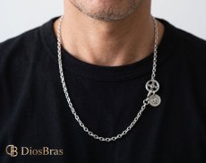 画像2: ステンレス製 イーグル メディスン ホイール イーグルヘッドフック 小豆チェーン　アズキチェーン  セット フェザーネックレス チェーン 留め具 カスタムパーツ　丸カン メディスンホイール (2)