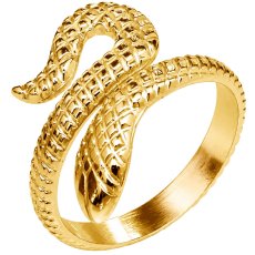 画像7: ステンレス スネーク 蛇 リング チェーン リング シルバー 金属アレルギー対応 光沢 ゴールド 金 リング アクセサリー メンズ レディースフリーサイズ（#23〜#13程度） (7)
