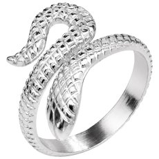 画像6: ステンレス スネーク 蛇 リング チェーン リング シルバー 金属アレルギー対応 光沢 ゴールド 金 リング アクセサリー メンズ レディースフリーサイズ（#23〜#13程度） (6)