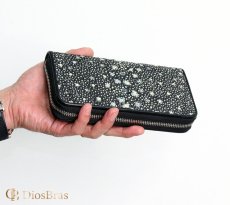 画像4: 財布 ラウンドファスナー スティングレイ メンズ レディース 本革 スティングレー スター エイ革 梅花皮 かいらぎ イバラエイ ウォレット ガルーシャ ラウンド ジッパー スタースティングレー レザーウォレット ロングウォレット  長財布 牛革 ハンドメイド (4)