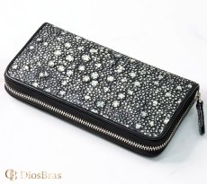 画像8: 財布 ラウンドファスナー スティングレイ メンズ レディース 本革 スティングレー スター エイ革 梅花皮 かいらぎ イバラエイ ウォレット ガルーシャ ラウンド ジッパー スタースティングレー レザーウォレット ロングウォレット  長財布 牛革 ハンドメイド (8)