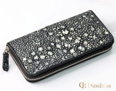 画像9: 財布 ラウンドファスナー スティングレイ メンズ レディース 本革 スティングレー スター エイ革 梅花皮 かいらぎ イバラエイ ウォレット ガルーシャ ラウンド ジッパー スタースティングレー レザーウォレット ロングウォレット  長財布 牛革 ハンドメイド (9)