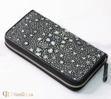 画像8: 財布 ラウンドファスナー スティングレイ メンズ レディース 本革 スティングレー スター エイ革 梅花皮 かいらぎ イバラエイ ウォレット ガルーシャ ラウンド ジッパー スタースティングレー レザーウォレット ロングウォレット  長財布 牛革 ハンドメイド (8)