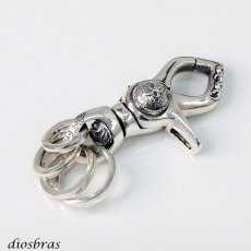 画像3: カラビナ シルバー925 キーリング キーホルダーの接続に丸カン ロック式 楕円 丸型 サークル  マルカン１個売り 極太ビーズ シルバー シルバー925 ビーズ アクセサリー ハンドメイド パーツ  線径2 5mm 直径17mm×9mm   スターリングシルバー (3)