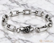 画像7: 薔薇　ローズ　ブレスレット ダブルクリップ シルバー925 長あずき 小豆チェーン シルクリンク フック デザインチェーン アンカー チェーン ブレスレット シンプル マリーナ　マリン　ロロマリーナ  ゴールド シルバーメンズ レディース 女性 腕輪 (7)