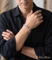 画像8: 薔薇　ローズ　ブレスレット ダブルクリップ シルバー925 長あずき 小豆チェーン シルクリンク フック デザインチェーン アンカー チェーン ブレスレット シンプル マリーナ　マリン　ロロマリーナ  ゴールド シルバーメンズ レディース 女性 腕輪 (8)
