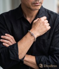 画像6: 薔薇　ローズ　ブレスレット ダブルクリップ シルバー925 長あずき 小豆チェーン シルクリンク フック デザインチェーン アンカー チェーン ブレスレット シンプル マリーナ　マリン　ロロマリーナ  ゴールド シルバーメンズ レディース 女性 腕輪 (6)