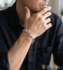 画像4: 薔薇　ローズ　ブレスレット ダブルクリップ シルバー925 長あずき 小豆チェーン シルクリンク フック デザインチェーン アンカー チェーン ブレスレット シンプル マリーナ　マリン　ロロマリーナ  ゴールド シルバーメンズ レディース 女性 腕輪 (4)