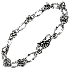 画像8: 薔薇　ローズリンク ブレスレット ダブルクリップ シルバー925 ステンレス シルクリンク フック デザインチェーン アンカー チェーン ブレスレット シンプル マリーナ　マリン　ロロマリーナ  ゴールド シルバーメンズ レディース 女性 腕輪 金属アレルギー対応 (8)