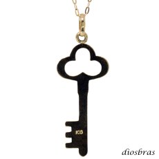 画像4: 日本製 鍵 キー ペンダント k18 18金トップ シンプル ゴールド 18k メンズ レディース18金 チャーム ペンダントトップ ネックレス チェーンセット (4)