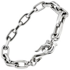 画像10: ブレスレット 馬蹄　ホースシュー アラベスク ブレスレット ダブルクリップ シルバー925 長あずき 小豆チェーン シルクリンク フック デザインチェーン アンカー チェーン ブレスレット シンプル　ロロマリーナ  ゴールド シルバーメンズ レディース 女性 金属アレルギー (10)