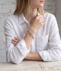 画像2: 薔薇　ローズリンク ブレスレット ダブルクリップ シルバー925 ステンレス シルクリンク フック デザインチェーン アンカー チェーン ブレスレット シンプル マリーナ　マリン　ロロマリーナ  ゴールド シルバーメンズ レディース 女性 腕輪 金属アレルギー対応 (2)
