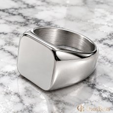 画像5: ソリッド リング メンズ 指輪 ステンレス 印台 シグネットリング 小指リング スクエア 台形 鏡面 ボリューム 重厚感 メンズ 指輪 メンズ アクセサリー シルバーリング シルバーアクセサリー メンズ (5)
