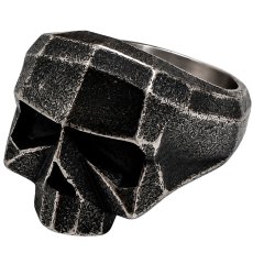 画像6: スカル ステンレス  リング 燻し スカルヘッド  リング  シルバー 金属アレルギー対応 リング アクセサリー メンズ レディース (6)