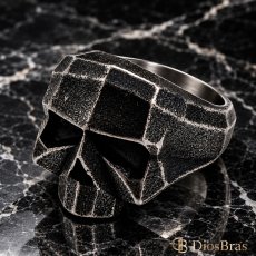 画像5: スカル ステンレス  リング 燻し スカルヘッド  リング  シルバー 金属アレルギー対応 リング アクセサリー メンズ レディース (5)