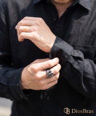 画像2: スカル ステンレス  リング 燻し スカルヘッド  リング  シルバー 金属アレルギー対応 リング アクセサリー メンズ レディース (2)