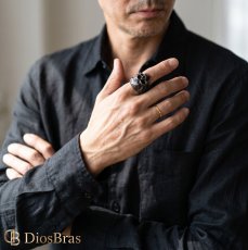 画像4: スカル ステンレス  リング 燻し スカルヘッド シルバー 金属アレルギー対応 アクセサリー メンズ レディース (4)