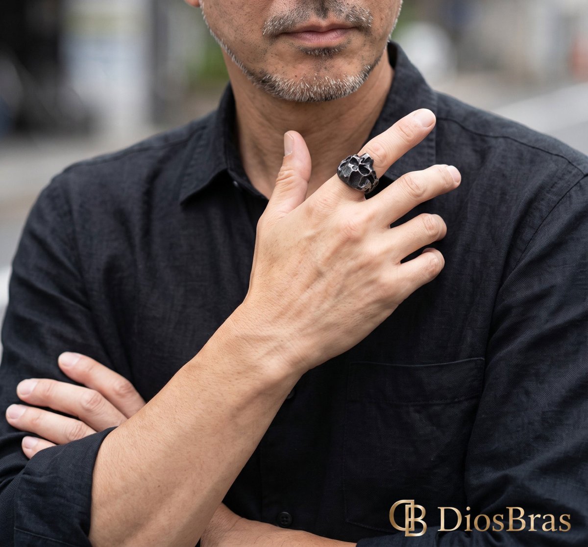 画像4: スカル ステンレス  リング 燻し スカルヘッド シルバー 金属アレルギー対応 アクセサリー メンズ レディース (4)