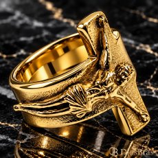 画像7: クロス キリスト クリスチャン ステンレス リング 燻し 十字架 シルバー 金属アレルギー対応 アクセサリー メンズ レディース (7)