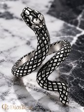 画像5: ステンレス スネーク 蛇 リング シルバー 金属アレルギー対応 光沢 アクセサリー メンズ レディース (5)