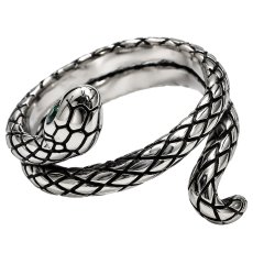 画像6: ステンレス スネーク 蛇 リング シルバー グリーンジルコニア 金属アレルギー対応 光沢 アクセサリー メンズ レディース (6)