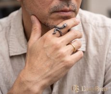 画像2: ステンレス スネーク 蛇 リング シルバー 金属アレルギー対応 光沢 アクセサリー メンズ レディース (2)