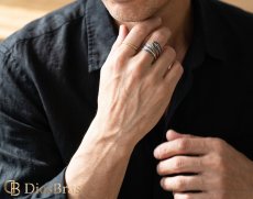 画像4: ステンレス フェザー 羽根 クロス 十字架 ネイティブ リング シルバー 金属アレルギー対応 光沢 アクセサリー メンズ レディース (4)