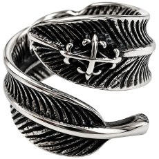 画像6: ステンレス フェザー 羽根 クロス 十字架 ネイティブ リング シルバー 金属アレルギー対応 光沢 アクセサリー メンズ レディース (6)