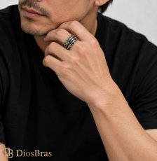 画像4: スカル ステンレス  リング 燻し スカルヘッド ジルコニア シルバー 金属アレルギー対応 アクセサリー メンズ レディース (4)