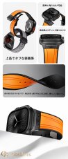 画像5: アップルウォッチ バンド  ベルト apple watch 44mm 45mm 46mm 49mm ULTRA ウルトラ バンド ベルト ラバーバンド 高級  RUBBER おしゃれ バタフライバックル ブラック／オレンジ／ベージュ／ホワイト /ブルー メンズ  スポーツ　シリコン   6 /7/8/9/10/11/12/ULTRA/SE (5)