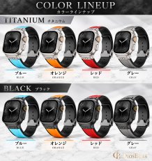 画像2: アップルウォッチ バンド  ベルト apple watch 44mm 45mm 46mm 49mm ULTRA ウルトラ バンド ベルト ラバーバンド 高級  RUBBER おしゃれ バタフライバックル ブラック／オレンジ／ベージュ／ホワイト /ブルー メンズ  スポーツ　シリコン   6 /7/8/9/10/11/12/ULTRA/SE (2)