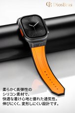 画像7: アップルウォッチ バンド  ベルト apple watch 44mm 45mm 46mm 49mm ULTRA ウルトラ バンド ベルト ラバーバンド 高級  RUBBER おしゃれ バタフライバックル ブラック／オレンジ／ベージュ／ホワイト /ブルー メンズ  スポーツ　シリコン   6 /7/8/9/10/11/12/ULTRA/SE (7)