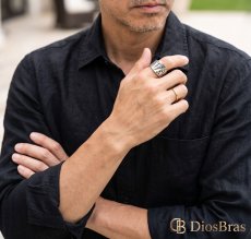 画像2: トランプ リング メンズ 指輪 ステンレス エース リング  鏡面 ボリューム 重厚感 メンズ 指輪 メンズ アクセサリー シルバーリング シルバーアクセサリー メンズ (2)