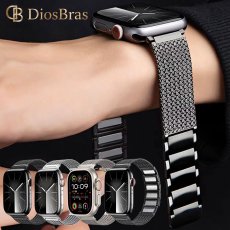 画像1: メッシュ　網目 アップルウォッチ バンド  ベルト apple watch ステンレス チタン バンド 49mm 44mm/45mm/46ｍｍ ULTRA ウルトラ バンド ベルト ラバーバンド 高級  バックル バタフライバックル ブラック オレンジ メンズ  スポーツ シリコン 6/7/8/9/10/11/12ULTRA/SE (1)