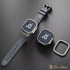 画像4: アップルウォッチ フロントカバー 前面保護 apple watch  49mm ULTRA ウルトラ ケース　カバー　ラグスポ 高級  おしゃれ バタフライバックル ブラック／オレンジ／チタニウム メンズ  スポーツ　ステンレス ウルトラ ULTRA/1/2/3/4 (4)