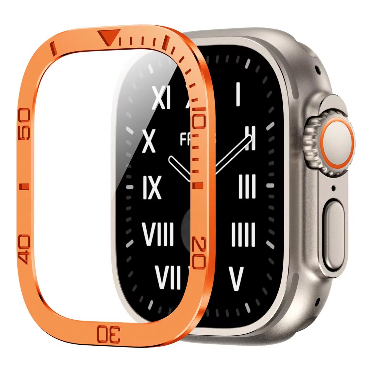 画像6: アップルウォッチ フロントカバー 前面保護 apple watch  49mm ULTRA ウルトラ 全面保護　ケース　カバー　ラグスポ 高級  おしゃれ バタフライバックル ブラック／オレンジ／チタニウム メンズ  スポーツ　ステンレス ウルトラ ULTRA/1/2/3/4 (6)