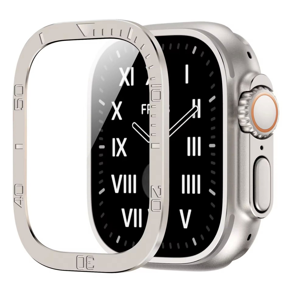 画像5: アップルウォッチ フロントカバー 前面保護 apple watch  49mm ULTRA ウルトラ 全面保護　ケース　カバー　ラグスポ 高級  おしゃれ バタフライバックル ブラック／オレンジ／チタニウム メンズ  スポーツ　ステンレス ウルトラ ULTRA/1/2/3/4 (5)