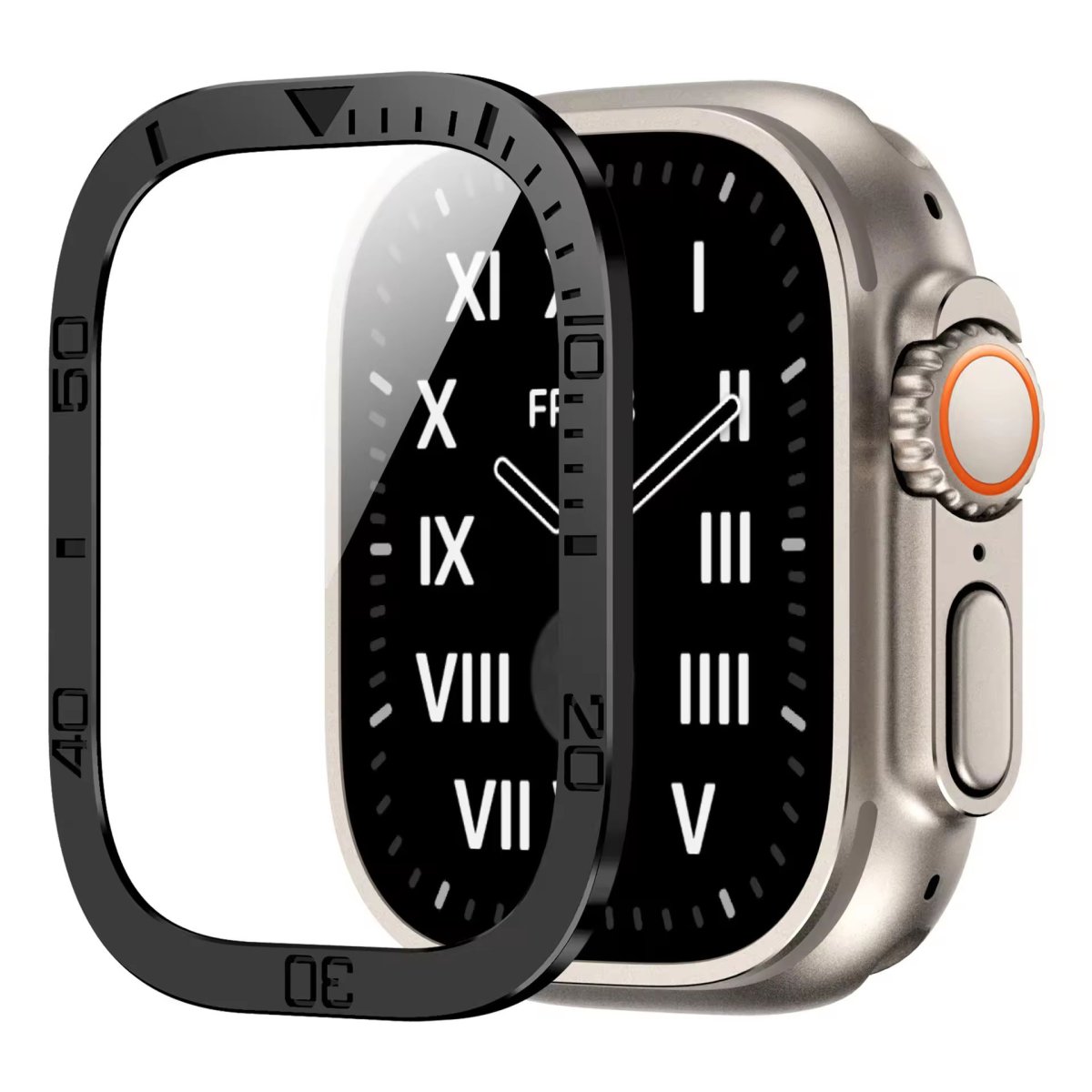 画像7: アップルウォッチ フロントカバー 前面保護 apple watch  49mm ULTRA ウルトラ 全面保護　ケース　カバー　ラグスポ 高級  おしゃれ バタフライバックル ブラック／オレンジ／チタニウム メンズ  スポーツ　ステンレス ウルトラ ULTRA/1/2/3/4 (7)