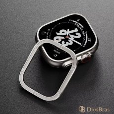 画像2: アップルウォッチ フロントカバー 前面保護 apple watch  49mm ULTRA ウルトラ ケース　カバー　ラグスポ 高級  おしゃれ バタフライバックル ブラック／オレンジ／チタニウム メンズ  スポーツ　ステンレス ウルトラ ULTRA/1/2/3/4 (2)