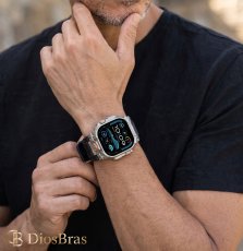画像4: アップルウォッチ バンド  ベルト apple watch 49mm 44mm/45mm/46ｍｍ ULTRA ウルトラ バンド ベルト ラバーバンド 高級  RUBBER おしゃれ バタフライバックル ブラックチタニウム メンズ  スポーツ　シリコン   6 /7/8/9/10/11/12/ULTRA/1/2/3/4/SE (4)