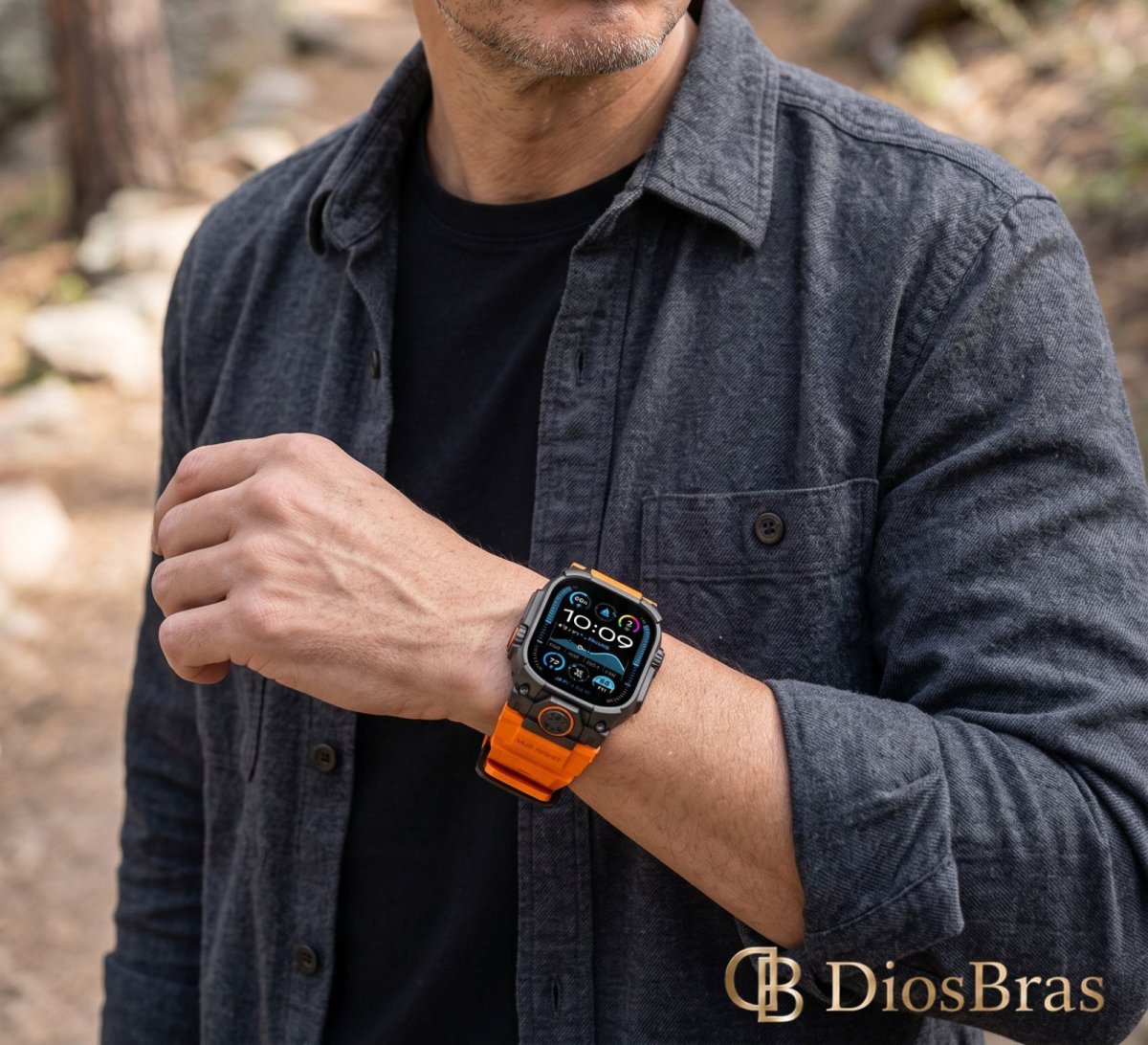 画像2: アップルウォッチ バンド  ベルト apple watch 49mm 44mm/45mm/46ｍｍ ULTRA ウルトラ バンド ベルト ラバーバンド 高級  RUBBER おしゃれ バタフライバックル ブラックチタニウム メンズ  スポーツ　シリコン   6 /7/8/9/10/11/12/ULTRA/1/2/3/4/SE (2)