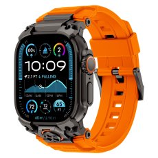 画像18: アップルウォッチ バンド  ベルト apple watch 49mm 44mm/45mm/46ｍｍ ULTRA ウルトラ バンド ベルト ラバーバンド 高級  RUBBER おしゃれ バタフライバックル ブラックチタニウム メンズ  スポーツ　シリコン   6 /7/8/9/10/11/12/ULTRA/1/2/3/4/SE (18)