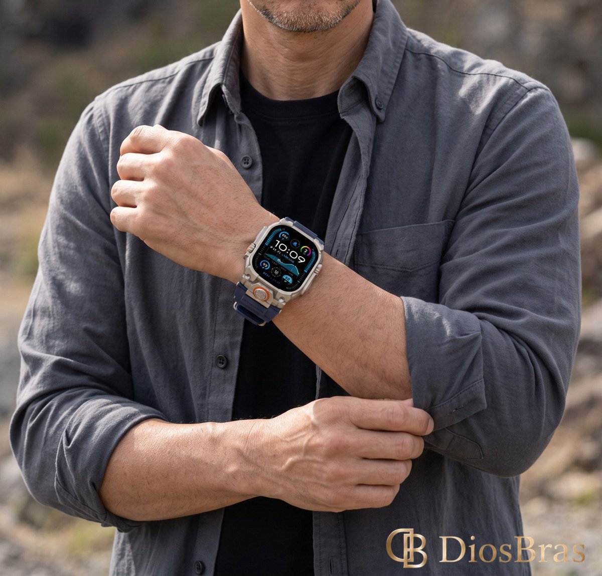 画像9: アップルウォッチ バンド  ベルト apple watch 49mm 44mm/45mm/46ｍｍ ULTRA ウルトラ バンド ベルト ラバーバンド 高級  RUBBER おしゃれ バタフライバックル ブラックチタニウム メンズ  スポーツ　シリコン   6 /7/8/9/10/11/12/ULTRA/1/2/3/4/SE (9)
