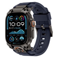 画像17: アップルウォッチ バンド  ベルト apple watch 49mm 44mm/45mm/46ｍｍ ULTRA ウルトラ バンド ベルト ラバーバンド 高級  RUBBER おしゃれ バタフライバックル ブラックチタニウム メンズ  スポーツ　シリコン   6 /7/8/9/10/11/12/ULTRA/1/2/3/4/SE (17)