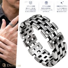 画像1: ステンレス　 チェーン　喜平 リング 金属アレルギー対応 光沢  アクセサリー メンズ レディース (1)